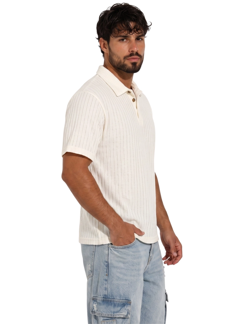 POLERA POLO HOMBRE TEJIDO TEXTURIZADO MANGA CORTA LISBOA - 2
