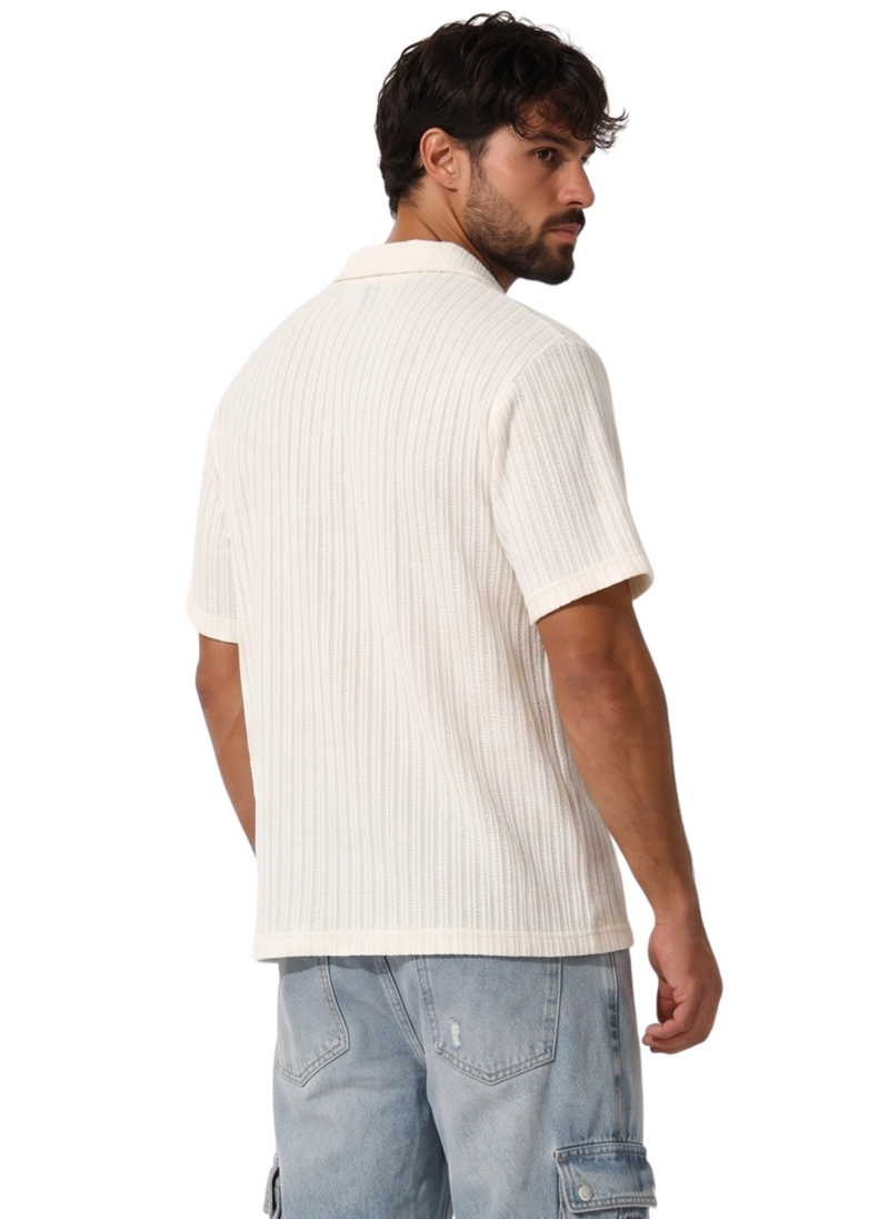 POLERA POLO HOMBRE TEJIDO TEXTURIZADO MANGA CORTA LISBOA - 3