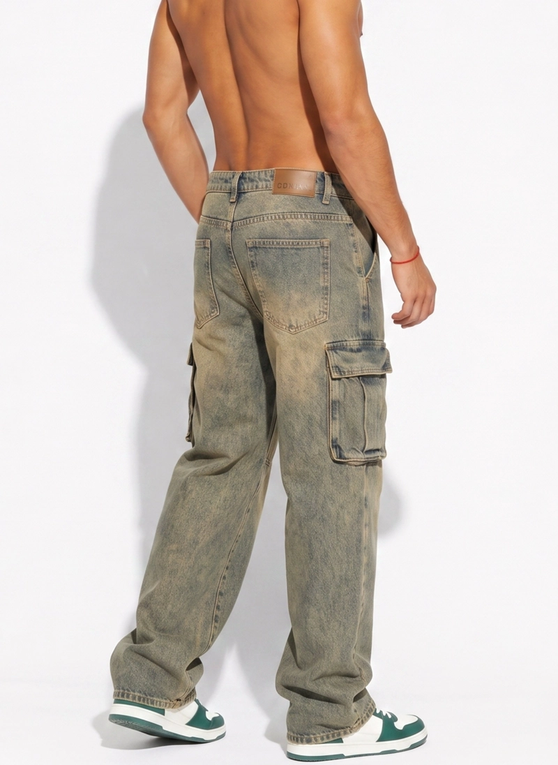 PANTALON JEANS CARGO BAGGY HOMBRE - 3