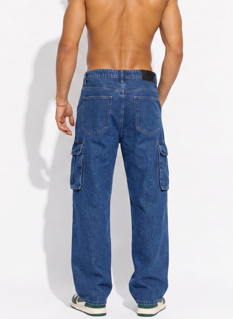 PANTALON JEANS CARGO BAGGY HOMBRE - 3