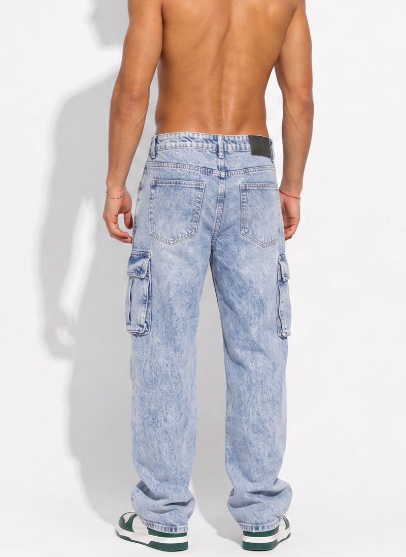 PANTALON JEANS CARGO BAGGY HOMBRE - 3