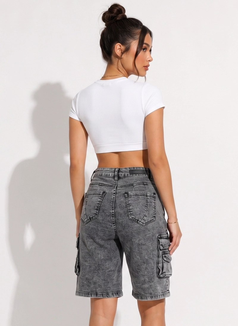 SHORT BERMUDA CARGO WIDE LEG MUJER SOPHIA - 2
