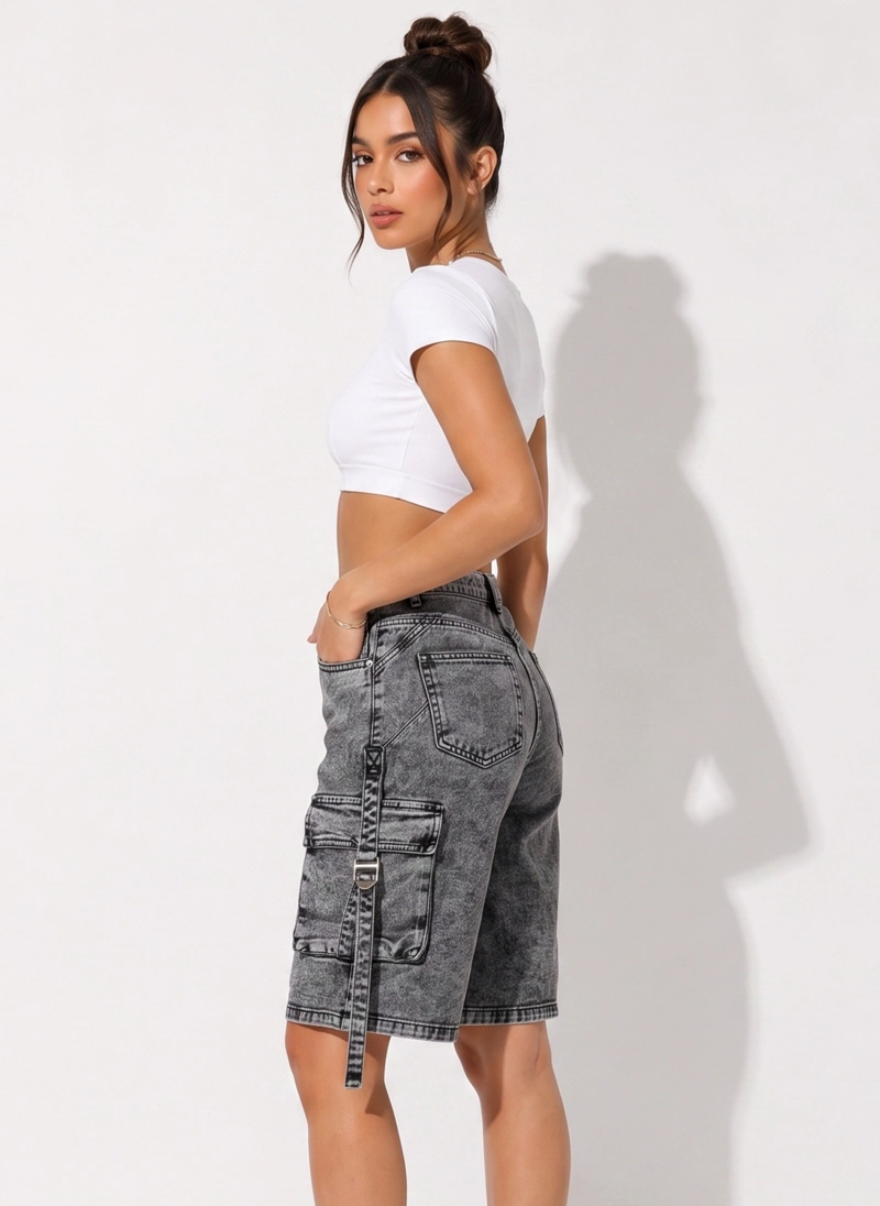 SHORT BERMUDA CARGO WIDE LEG MUJER SOPHIA - 3