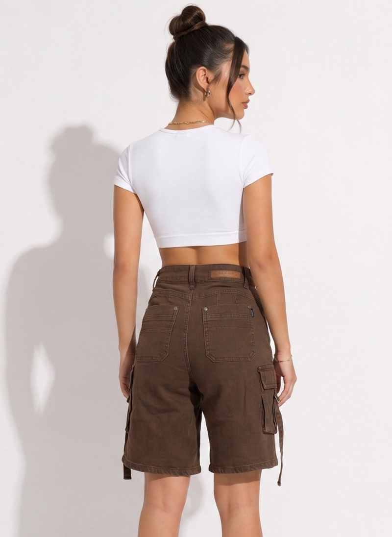 SHORT BERMUDA CARGO WIDE LEG MUJER SOPHIA - 3