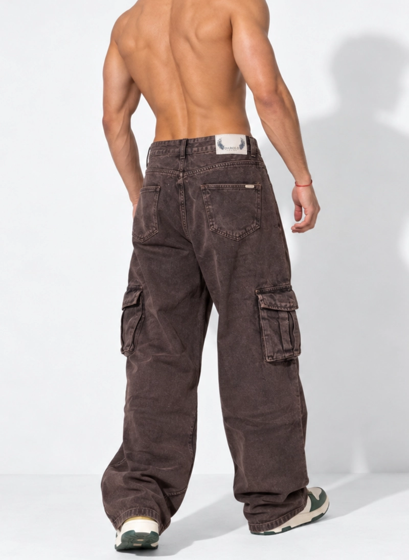 PANTALON JEANS MULTICARGO WIDELEG OVERSIZE HOMBRE - 3