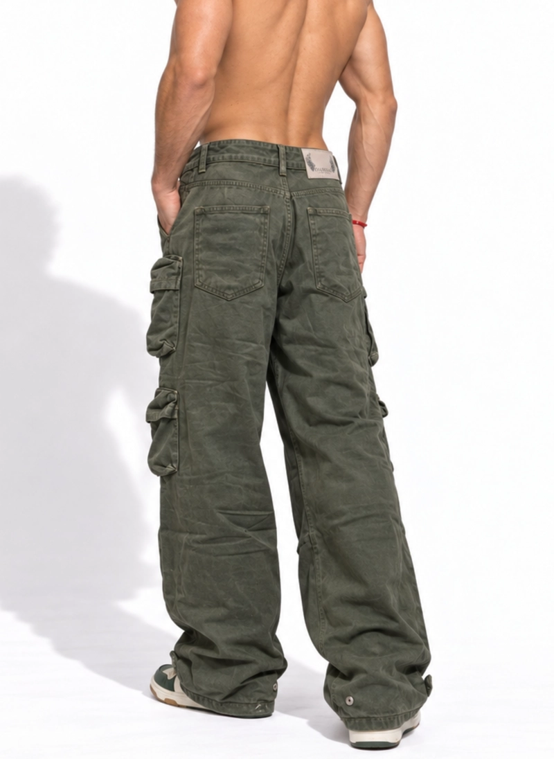 PANTALON JEANS MULTICARGO WIDELEG OVERSIZE HOMBRE - 3