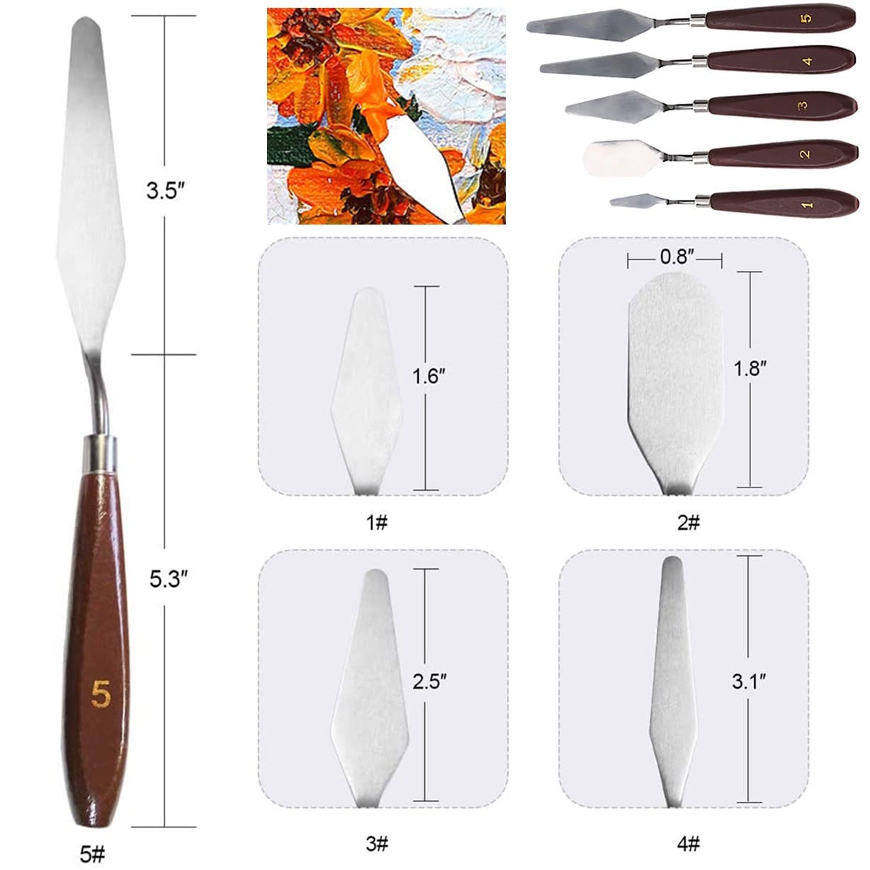 14 ESPÁTULA PINTURA ÓLEO ACRÍLICO PINTAR ARTESANÍA ARTE - 8