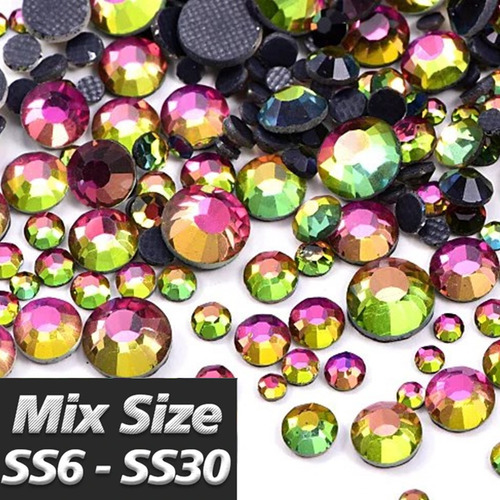 1220 HOTFIX ARCOÍRIS Y CRISTAL DIAMANTE SS6-30 STRASS UÑA - 2