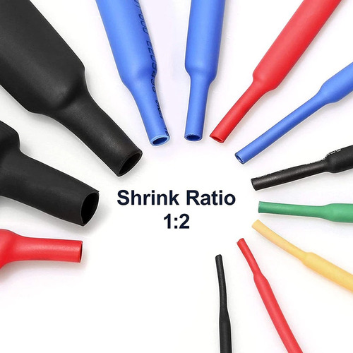 PACK X530 TUBO TERMORETRÁCTIL AISLANTE UNIÓN CABLE ELÉCTRICO - 5