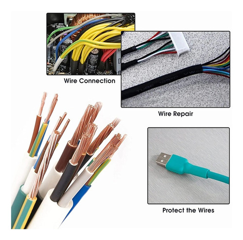 PACK X530 TUBO TERMORETRÁCTIL AISLANTE UNIÓN CABLE ELÉCTRICO - 6