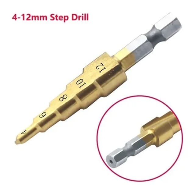 SET 3 BROCAS CÓNICAS PARA METAL 4-12/20/32MM HSS ACERO - 4