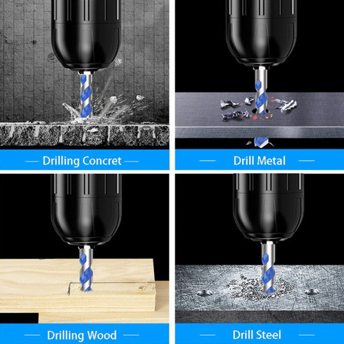 7 BROCAS PARA METAL CONCRETO VIDRIO MADERA MÁRMOL HSS - 6