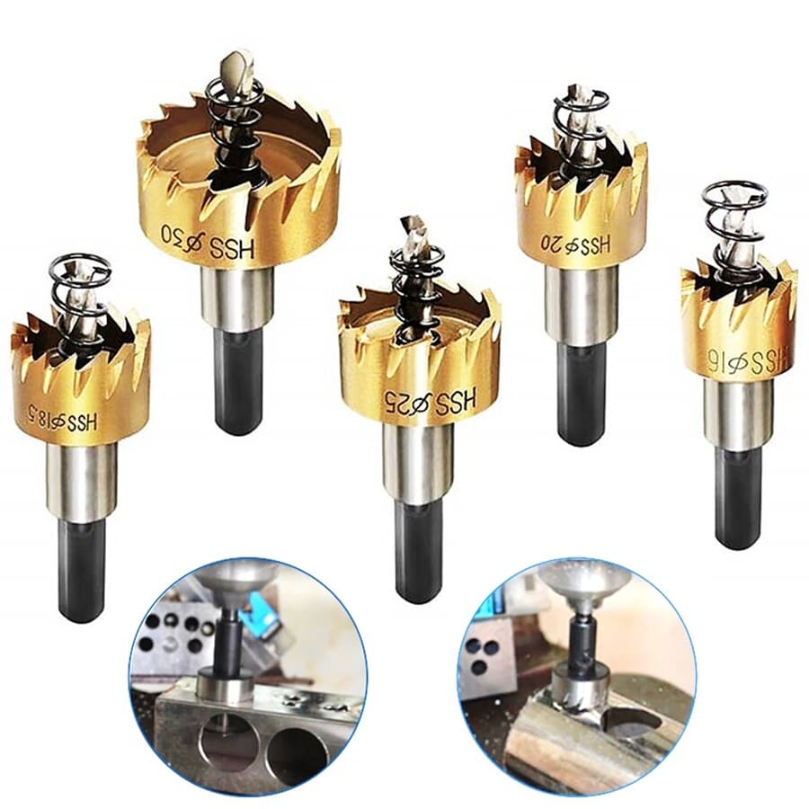 5 BROCAS COPA SIERRA HSS CARBURO PARA METAL ACERO - 1