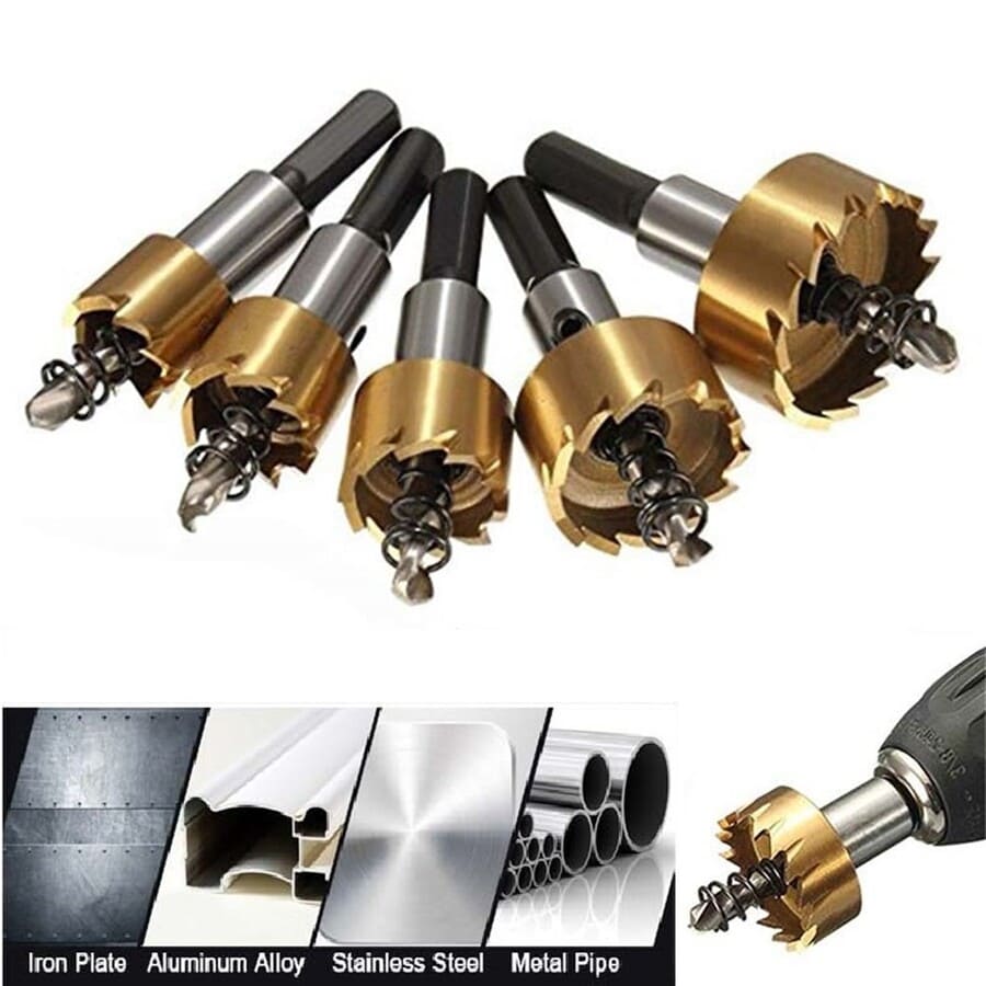 5 BROCAS COPA SIERRA HSS CARBURO PARA METAL ACERO - 2