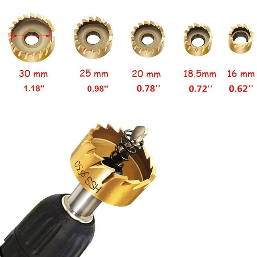 5 BROCAS COPA SIERRA HSS CARBURO PARA METAL ACERO - 3