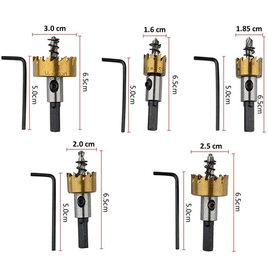 5 BROCAS COPA SIERRA HSS CARBURO PARA METAL ACERO - 6