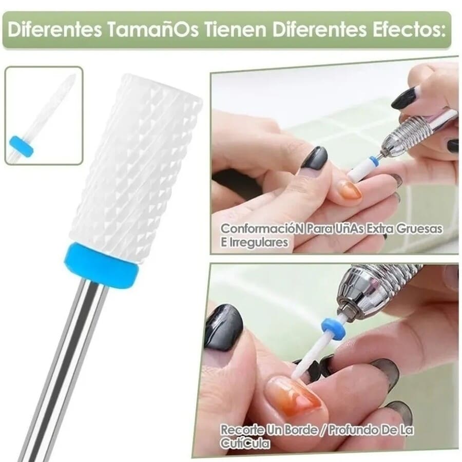 SET 5PCS BROCAS CERÁMICA TALADRO TORNO UÑAS MANICURA - 4