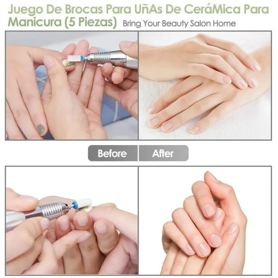 SET 5PCS BROCAS CERÁMICA TALADRO TORNO UÑAS MANICURA - 5