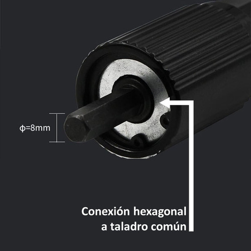 REMACHADORA ADAPTADOR DE TALADRO REMACHE 2.0 A 4.8 MM - 4