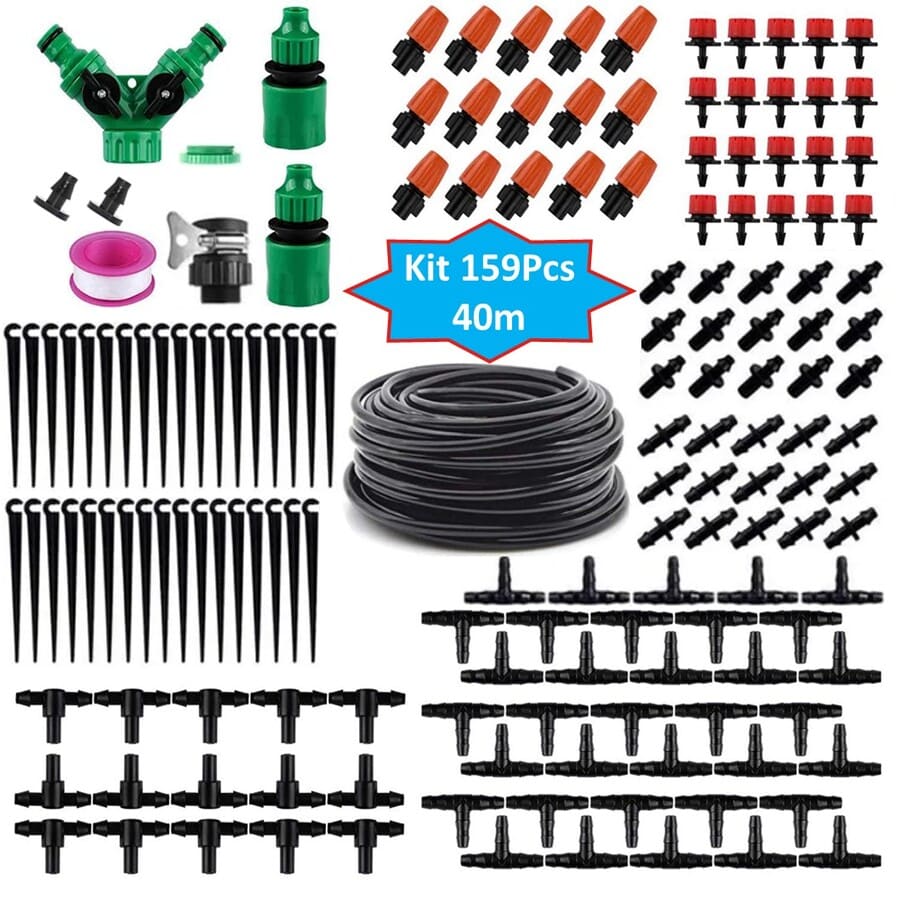 RIEGO JARDÍN TERRAZA AUTOMÁTICO ASPERSOR NEBULIZADOR KIT 40 MTRS 159PCS - 1