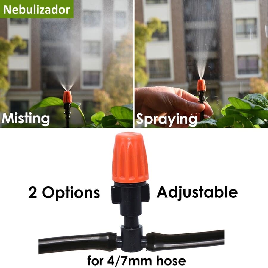 RIEGO JARDÍN TERRAZA AUTOMÁTICO ASPERSOR NEBULIZADOR KIT 40 MTRS 159PCS - 3