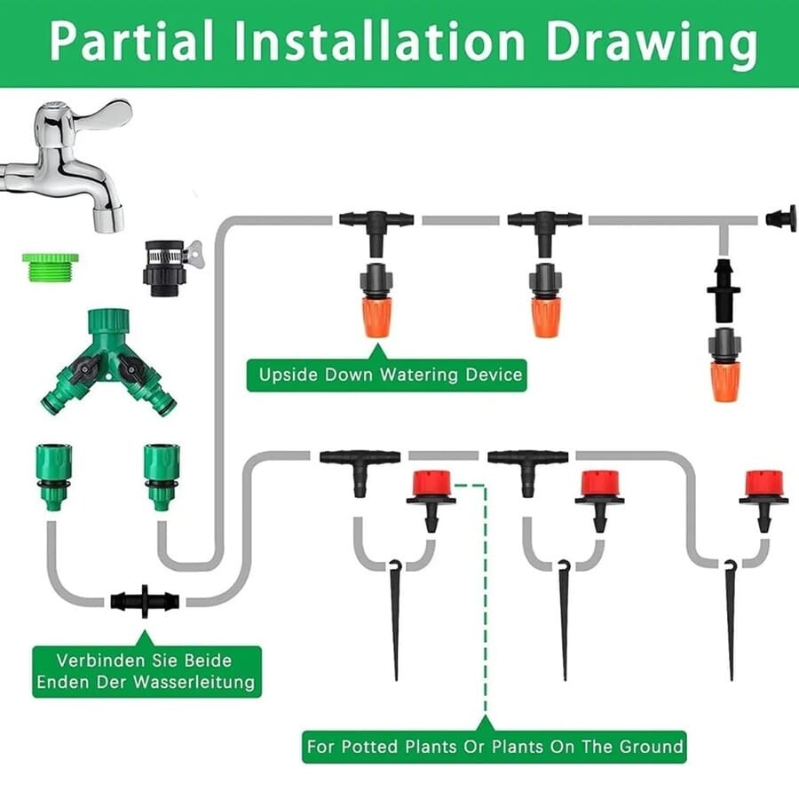 RIEGO JARDÍN TERRAZA AUTOMÁTICO ASPERSOR NEBULIZADOR KIT 40 MTRS 159PCS - 4