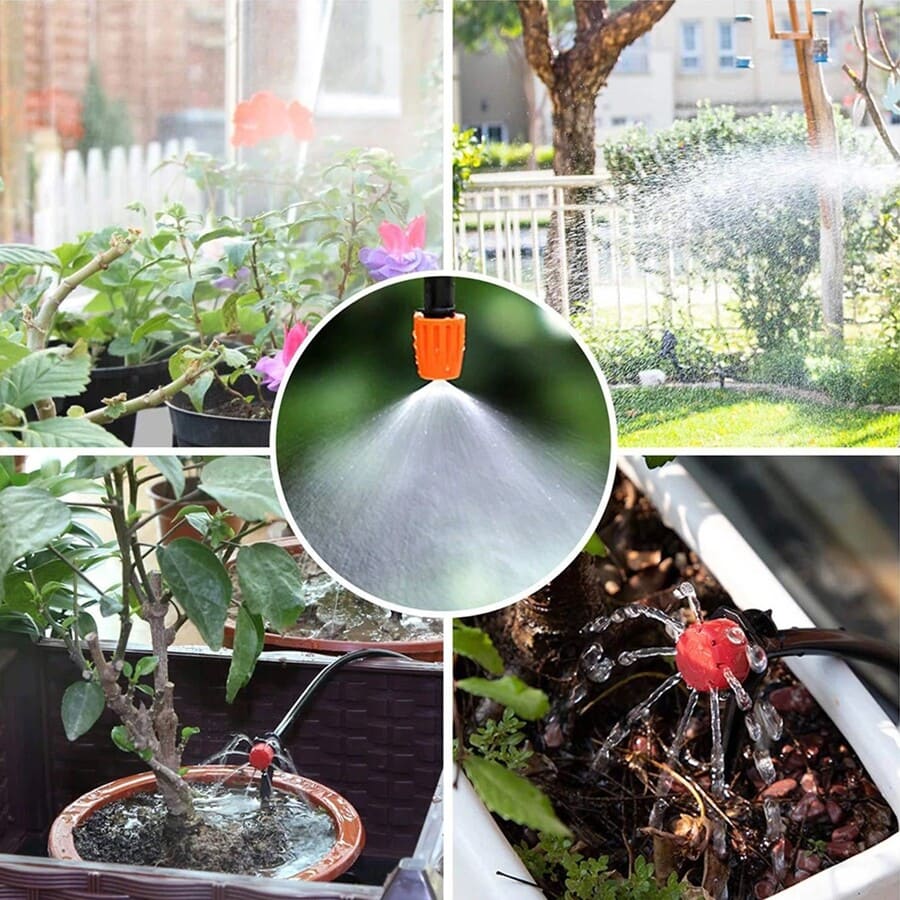 RIEGO JARDÍN TERRAZA AUTOMÁTICO ASPERSOR NEBULIZADOR KIT 40 MTRS 159PCS - 5