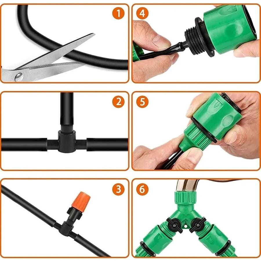 RIEGO JARDÍN TERRAZA AUTOMÁTICO ASPERSOR NEBULIZADOR KIT 40 MTRS 159PCS - 6