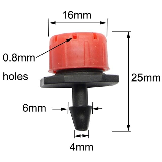 PACK X50 GOTERO RIEGO GOTEO ASPERSIÓN 70 L/H AJUSTABLE - 6