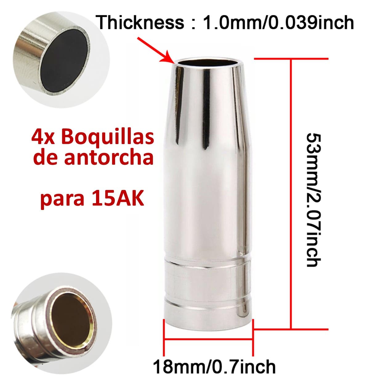 25P PUNTA BOQUILLA 0.8 A 1.0 CONTACTO SOLDADURA MIG MAG - 3