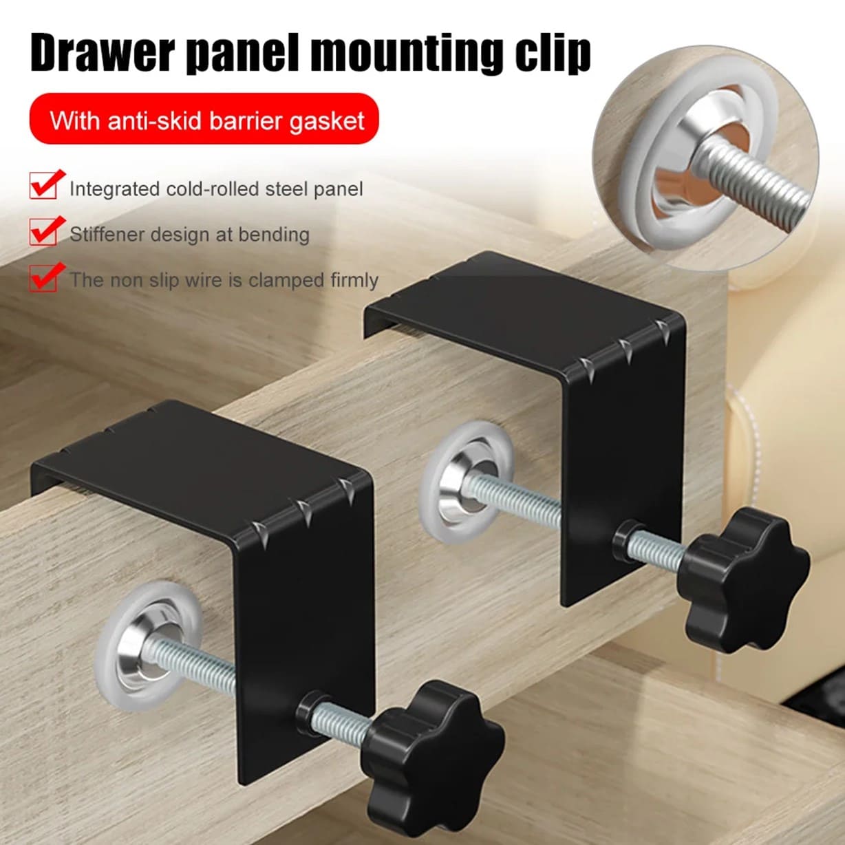 6 PRENSA ABRAZADERA MONTAJE PANEL FRONTAL CAJÓN MADERA PINZA - 2
