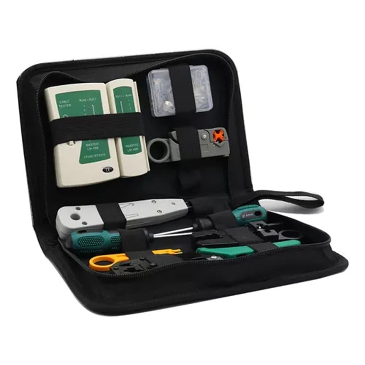 CRIMPEADORA RJ45 TESTER PROBADOR CABLE CONECTORES REDES - 1