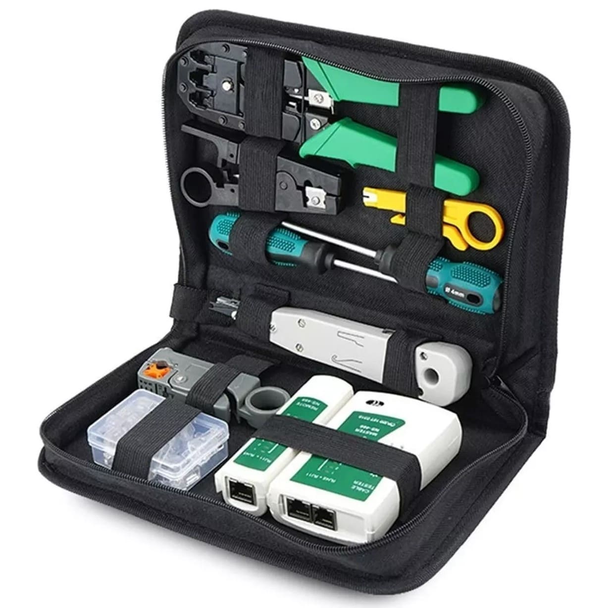CRIMPEADORA RJ45 TESTER PROBADOR CABLE CONECTORES REDES - 2