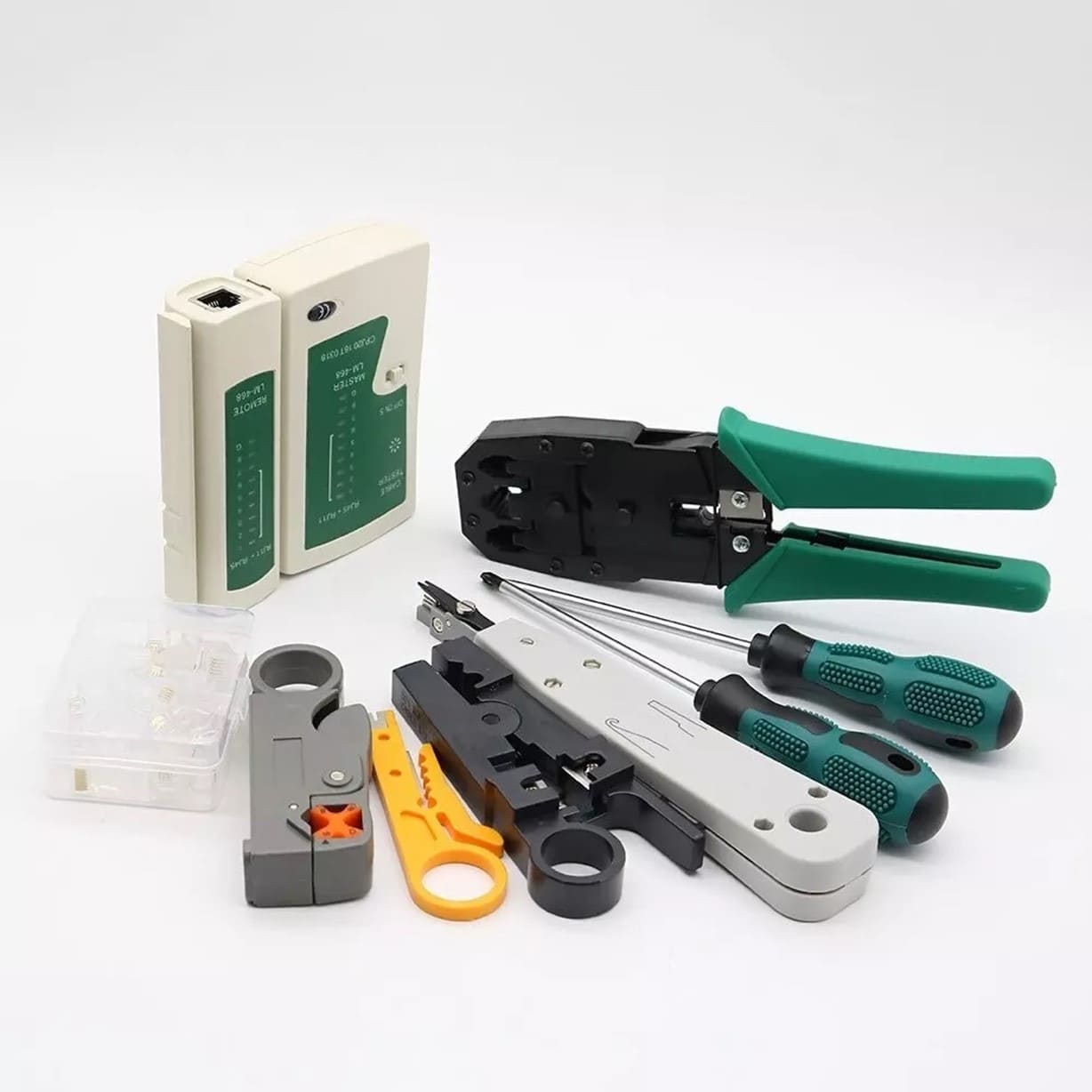 CRIMPEADORA RJ45 TESTER PROBADOR CABLE CONECTORES REDES - 3