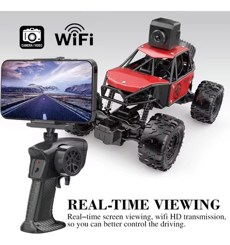 AUTO CARRO CONTROL REMOTO CÁMARA WIFI LIVE VIDEO 2X BATERÍA / ROJO - 3