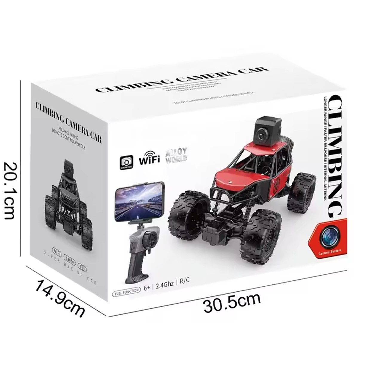AUTO CARRO CONTROL REMOTO CÁMARA WIFI LIVE VIDEO 2X BATERÍA / ROJO - 8