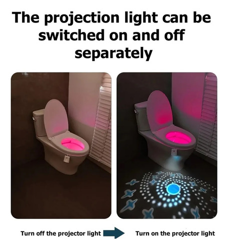 LUZ LED PROYECTOR RGB SENSOR MOVIMIENTO BAÑO TAZA INODORO WC - 3