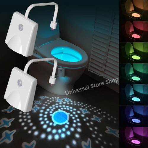 LUZ LED PROYECTOR RGB SENSOR MOVIMIENTO BAÑO TAZA INODORO WC - 5