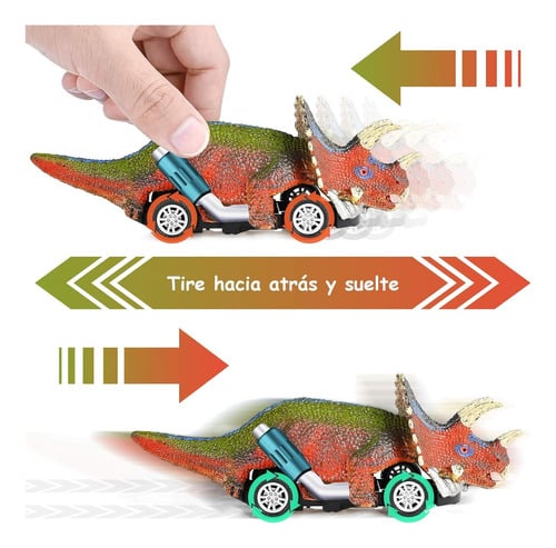 AUTO TRICERATOPS PULLBACK DINO ULTRAX 13CM JUGUETE CARRO DINOSAURIO NIÑO - 2