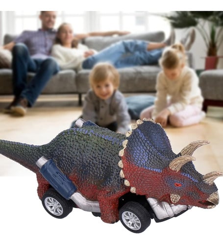 AUTO TRICERATOPS PULLBACK DINO ULTRAX 13CM JUGUETE CARRO DINOSAURIO NIÑO - 3