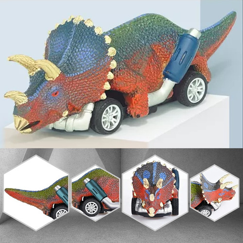 AUTO TRICERATOPS PULLBACK DINO ULTRAX 13CM JUGUETE CARRO DINOSAURIO NIÑO - 5