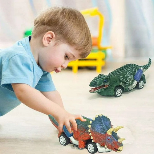 AUTO TRICERATOPS PULLBACK DINO ULTRAX 13CM JUGUETE CARRO DINOSAURIO NIÑO - 8