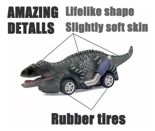 AUTO VELOCIRAPTOR PULLBACK DINO ULTRAX 13CM JUGUETE CARRO DINOSAURIO NIÑO - 4