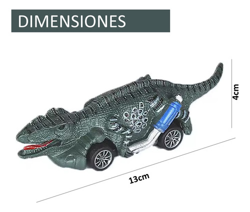 AUTO VELOCIRAPTOR PULLBACK DINO ULTRAX 13CM JUGUETE CARRO DINOSAURIO NIÑO - 8