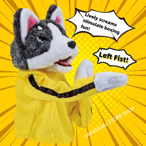 PERRO BOXEADOR CON SONIDO PELUCHE KUNG FU BOXEO JUGUETE GATO - 6
