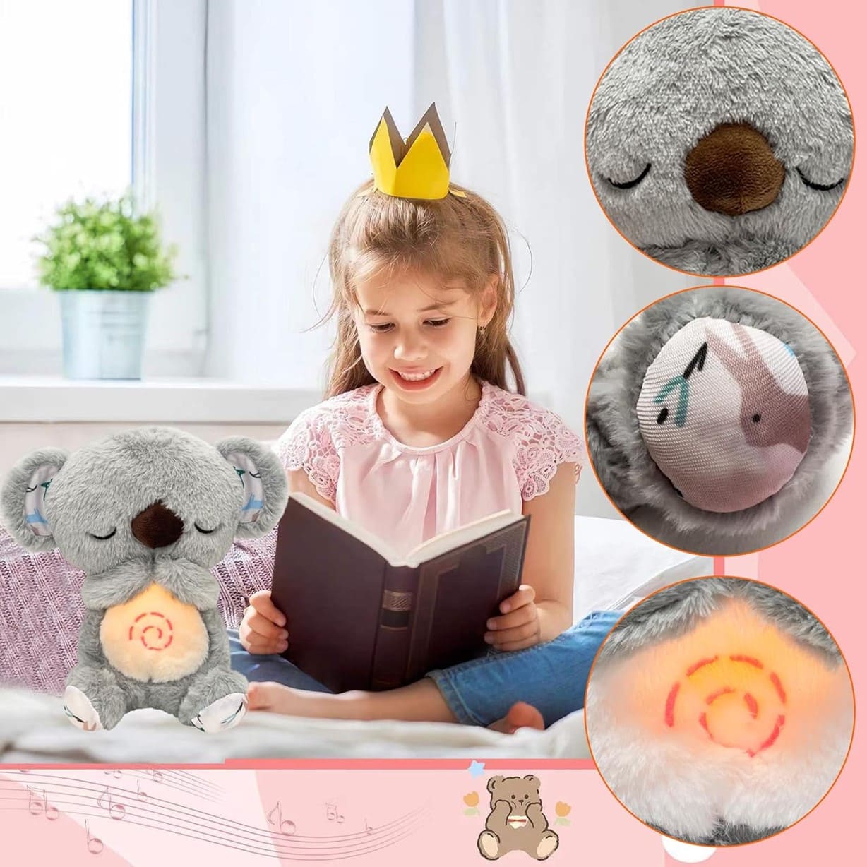 KOALA RESPIRA REAL PELUCHE CALMA BEBÉ DORMIR SUEÑO RELAJANTE - 6