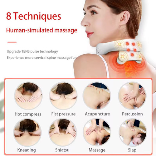 MASAJEADOR 4 ELECTRODOS ESTIMULADOR CERVICAL CUELLO ESPALDA - 6