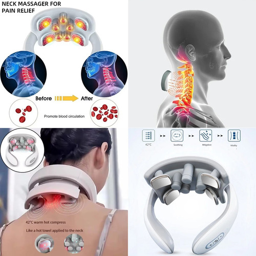 MASAJEADOR 4 ELECTRODOS ESTIMULADOR CERVICAL CUELLO ESPALDA - 8