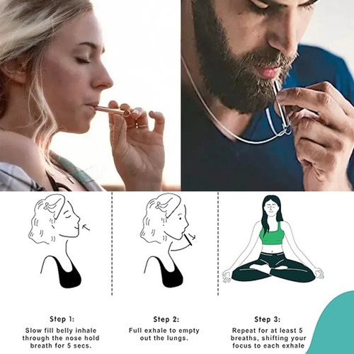 COLLAR ALIVIAR ANSIEDAD ESTRÉS RELAJA RESPIRACIÓN CONSCIENTE / PLATA - 2