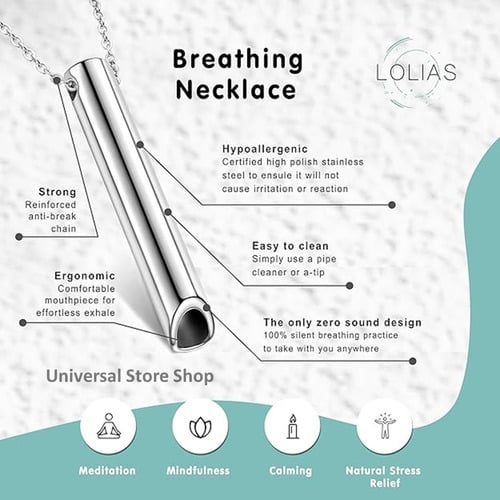 COLLAR ALIVIAR ANSIEDAD ESTRÉS RELAJA RESPIRACIÓN CONSCIENTE / PLATA - 6